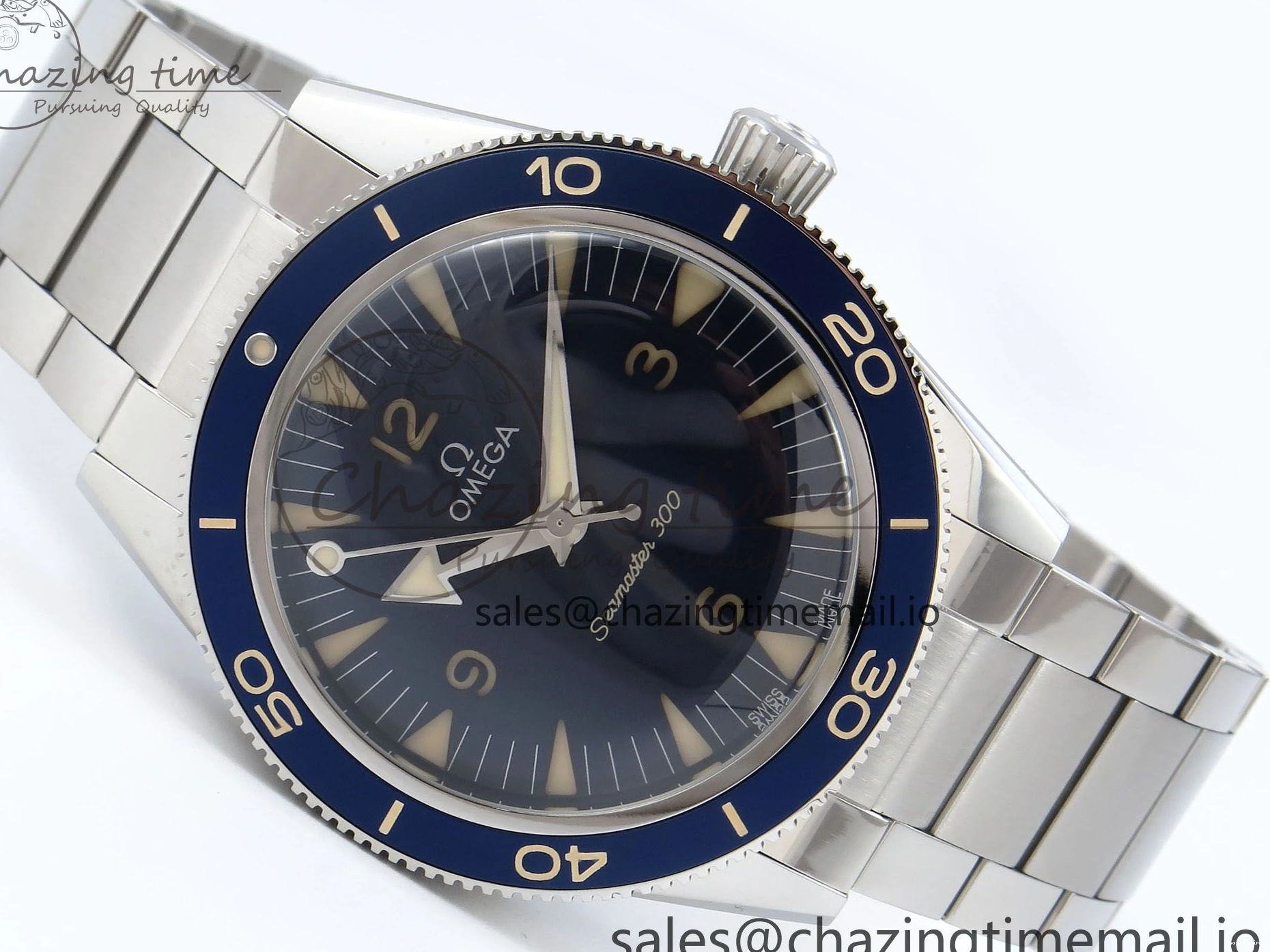 0209 Elegant Seamaster 300 Heritage SS VSF 1:1 Best Edition Blue Dial on SS Bracelet A 7701